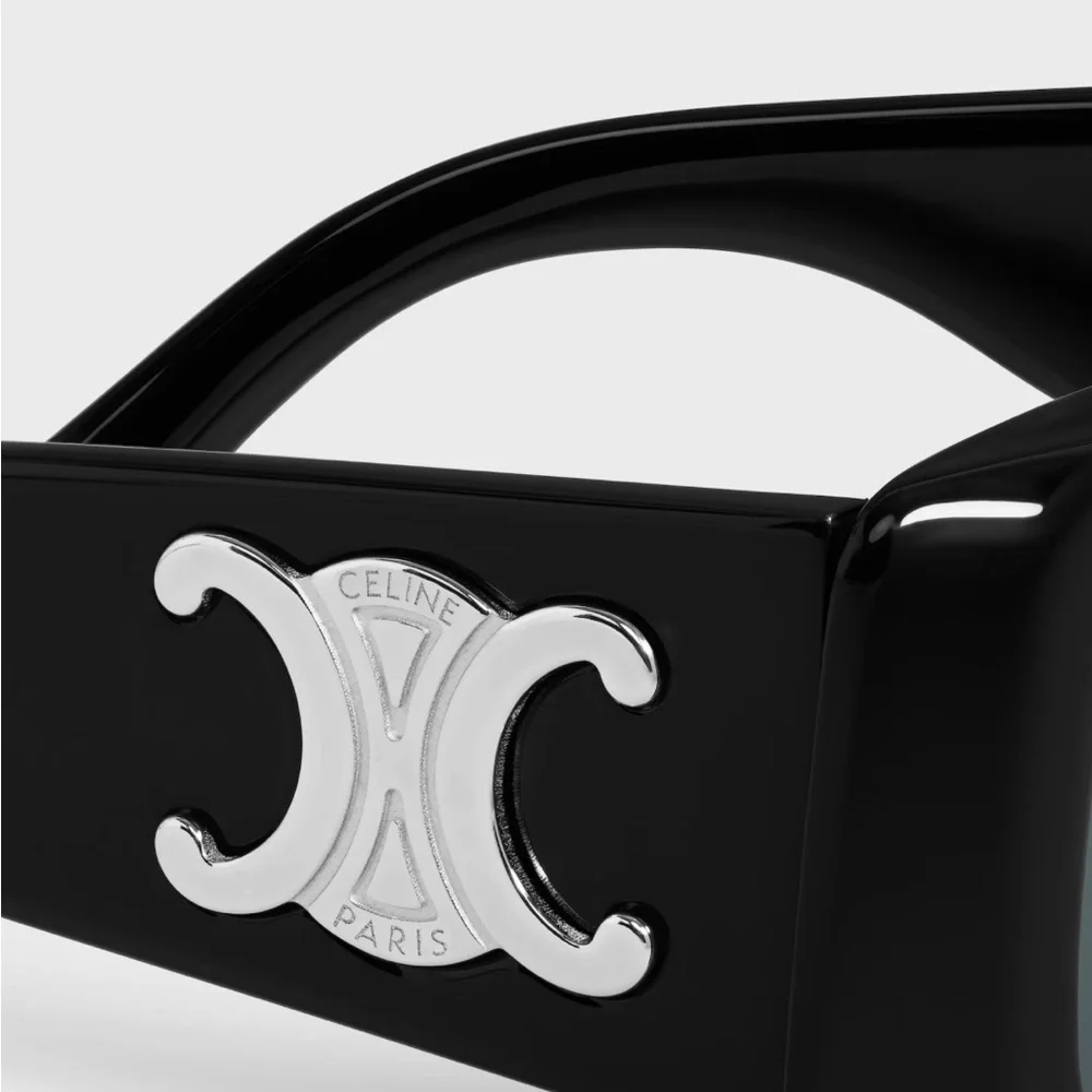 Celine Black Rectangular Sunglasses - Picture 10 of 11